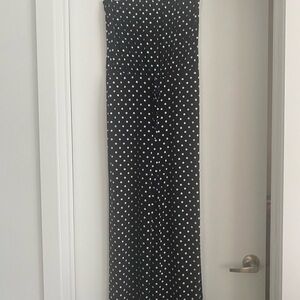 Black and White Polka Dot Sleeveless Jumpsuit